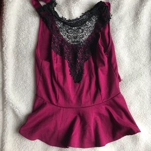 Maroon Peplum Top